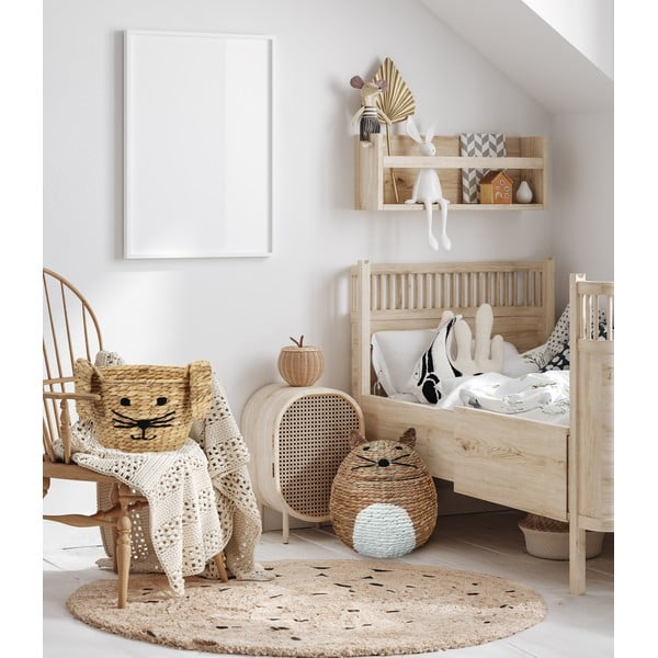 Dziecięcy kosz na zabawki z hiacyntu wodnego w naturalnym kolorze ø 40x43 cm Cat – Compactor-image-2