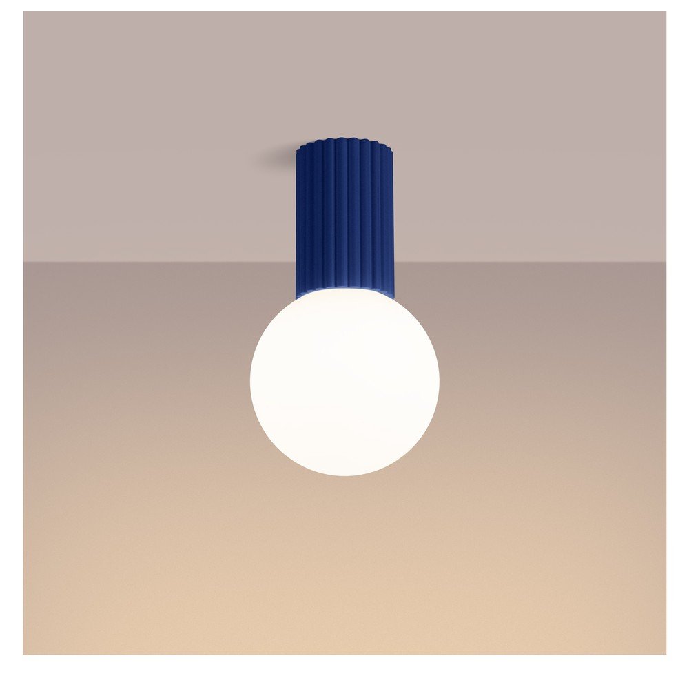 Niebieska lampa sufitowa ze szklanym kloszem ø 12 cm Orbital – Sollux (zdjęcie 7)