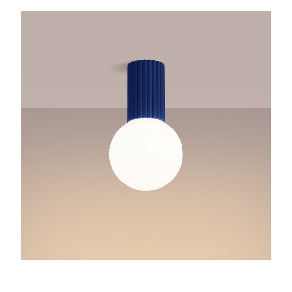 Niebieska lampa sufitowa ze szklanym kloszem ø 12 cm Orbital – Sollux-image-2