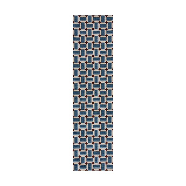 Niebieski chodnik 60x230 cm Lennox Geometric – Flair Rugs