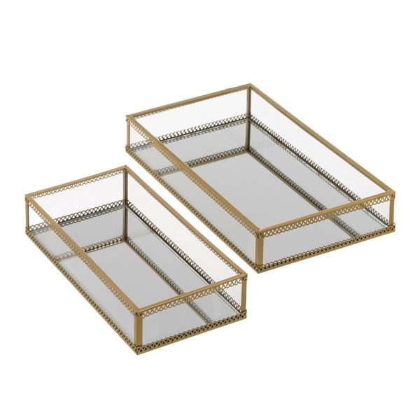 Metalowe tace dekoracyjne zestaw 2 szt. 14x24 cm – Casa Selección