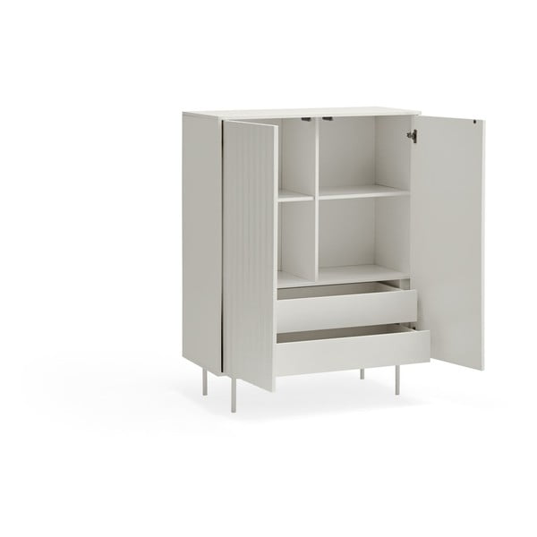 Biała wysoka komoda 97x130 cm Sierra – Teulat-image-3