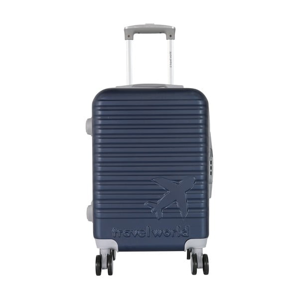 Ciemnoniebieska walizka podręczna Travel World Aiport, 44 l