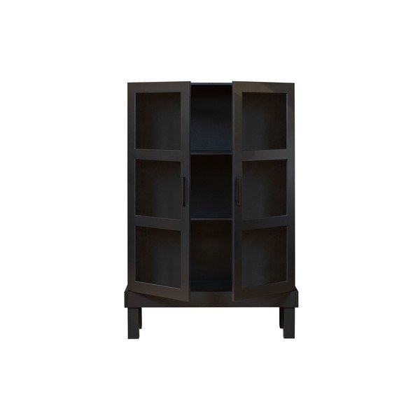 Czarna witryna z litego drewna sosnowego 107x160x39 cm Bonk – WOOOD-image-2