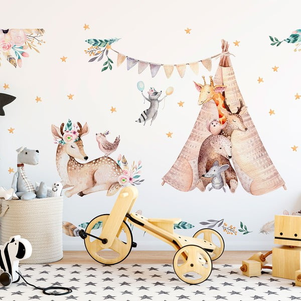 Dziecięce naklejki ścienne Ambiance Rabbits Woodland-image-1