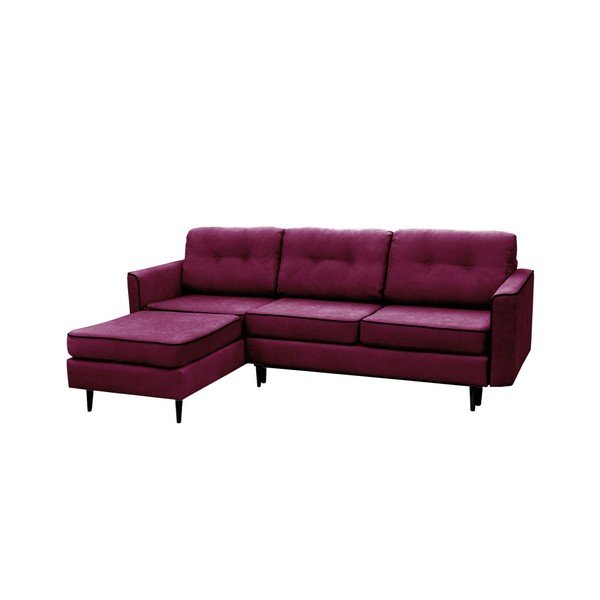 Fioletowy narożnik rozkładany z czarnymi nogami Mazzini Sofas Dragonfly-image-1