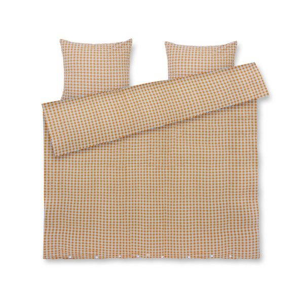 Żółto-jasnoniebieska pościel dwuosobowa z kory 200x220 cm Bæk&Bølge – JUNA