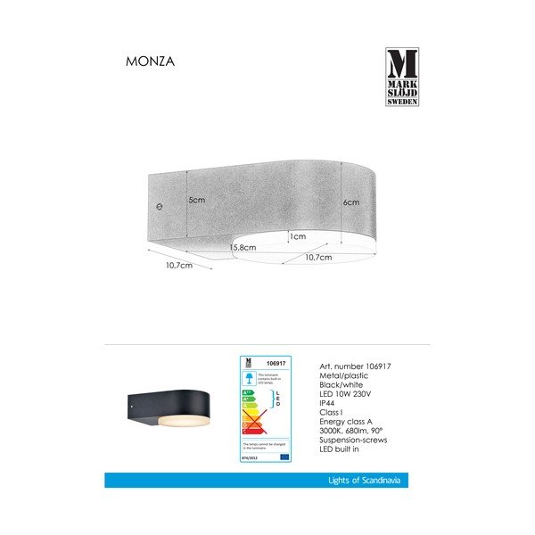 Czarny kinkiet Markslöjd Monza-image-2