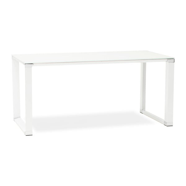 Białe biurko ze szklanym blatem Kokoon Warner