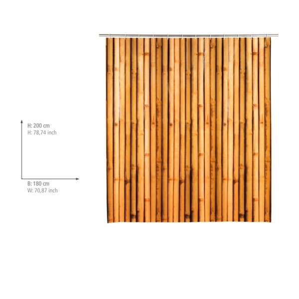 Pomarańczowa zasłonka prysznicowa Wenko Babusa-image-1