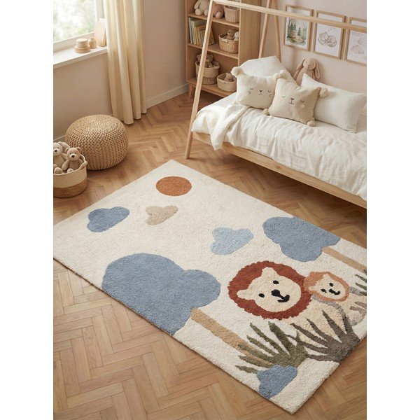 Kremowy bawełniany dywan dziecięcy odpowiedni do prania/tkany ręcznie 140x200 cm Snuggle Lionel – Hanse Home-image-1