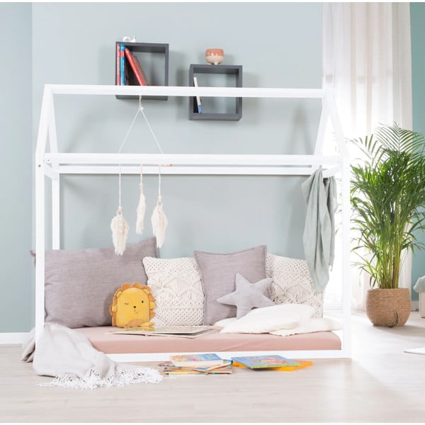 Białe łóżko dziecięce w kształcie domku 70x140 cm Montessori – Roba-image-2