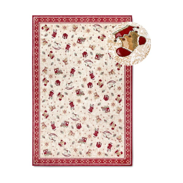 Czerwony dywan z mieszanki bawełny ze świątecznym motywem 160x230 cm Toy's Delight Red Christmas – Villeroy&Boch