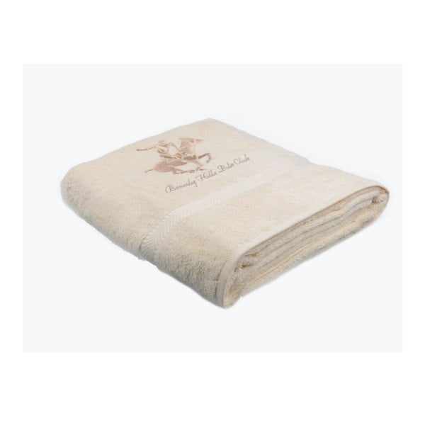 Kremowy ręcznik Beverly Hills Polo Club Riddle, 100x180 cm
