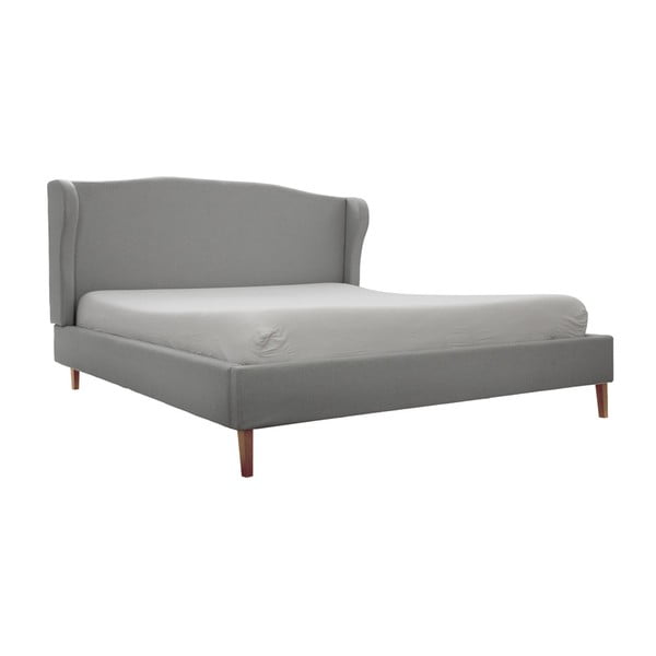 Jasnoszare łóżko z naturalnymi nogami Vivonita Windsor, 160x200 cm