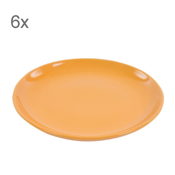 Komplet 6 talerzy deserowych Kaleidoskop 21 cm, pomarańczowy