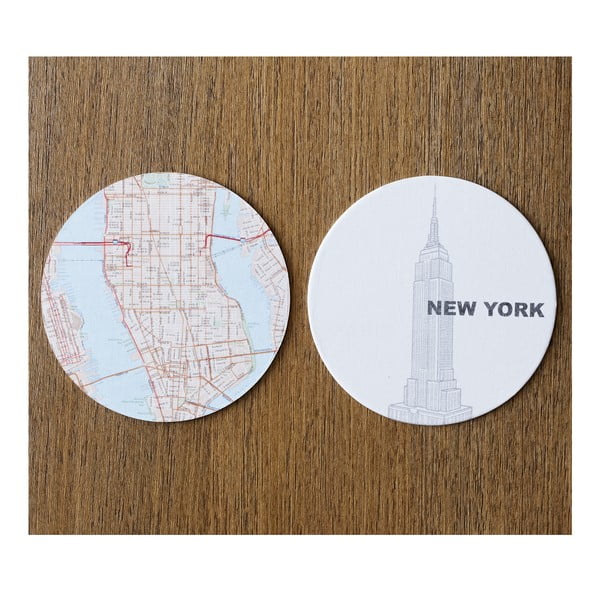 Komplet 10 podstawek Design Ideas MapCoasters New York