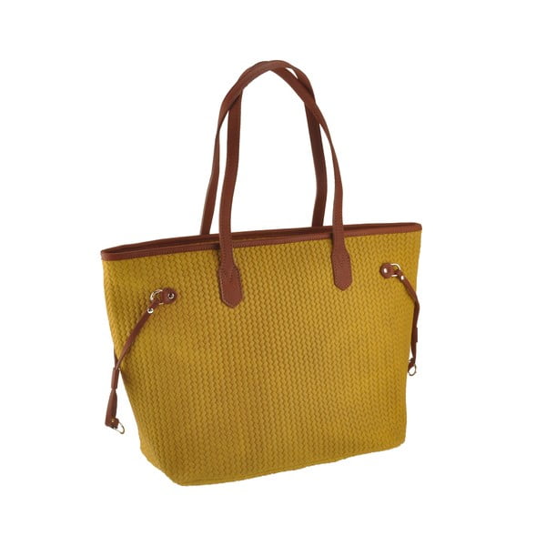 Żółta skórzana torebka Florence Bags Merga