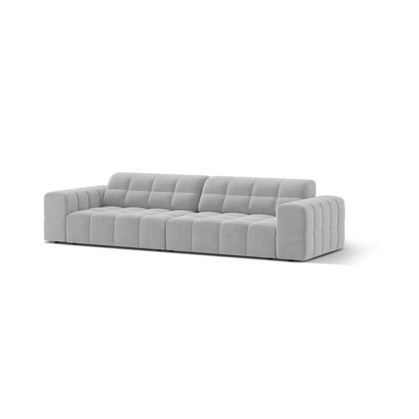 Jasnoszara aksamitna sofa 252 cm Chicago – Cosmopolitan Design-image-1