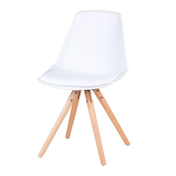 Zestaw 4 białych krzeseł z nogami z drewna bukowego sømcasa Bella