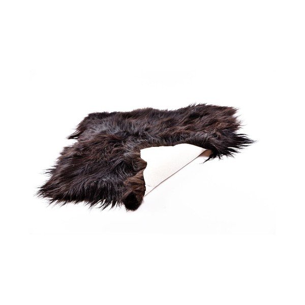 Ciemny dywan futrzany z długim włosiem, 90 x 80 cm-image-3