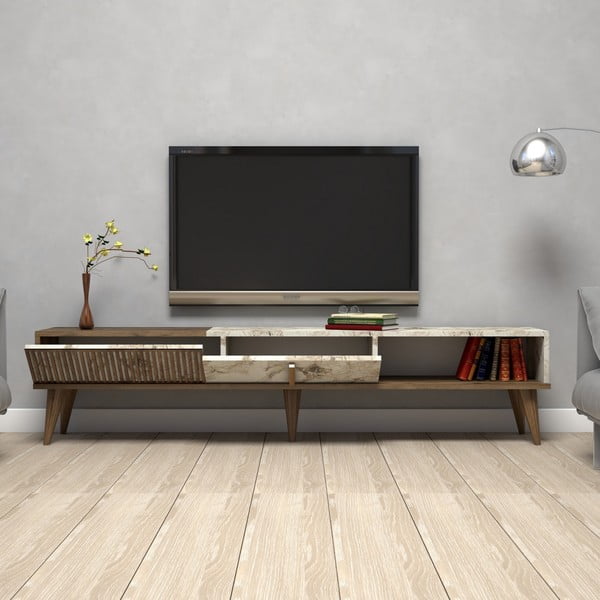 Szafka pod TV w dekorze marmuru 180x40 cm Milan – Kalune Design-image-2