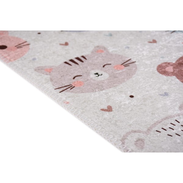 Dywan dziecięcy odpowiedni do prania w kolorze kości słoniowej 60x100 cm Cute Animals – Vitaus-image-2