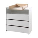 Biała niska komoda dziecięca z litego drewna sosnowego z przewijakiem 90x106 cm KIDDY – Vipack