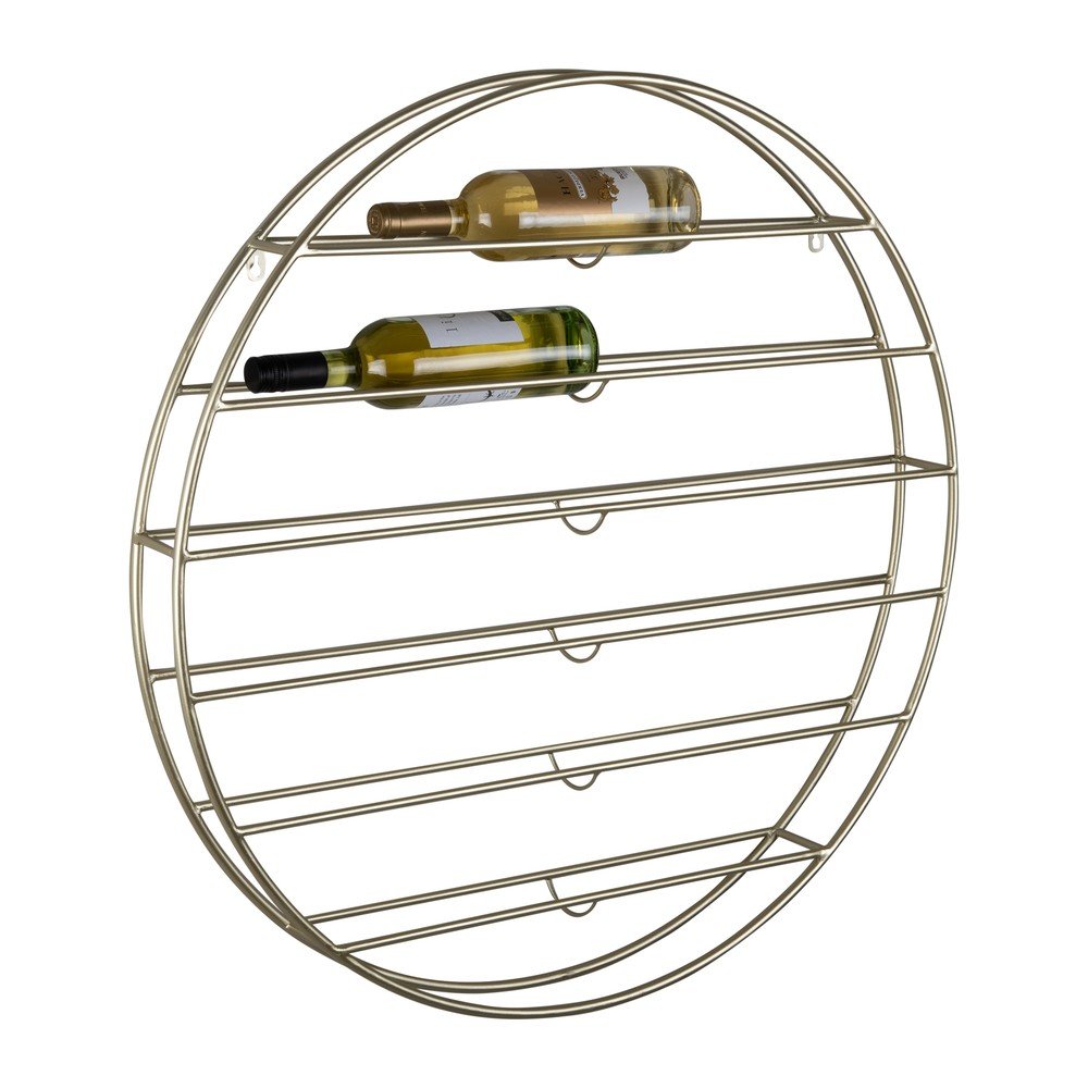 Wiszący metalowy regał na wino w kolorze złota liczba butelek 12 80x80x9 cm Redondo – PT LIVING (zdjęcie 4)