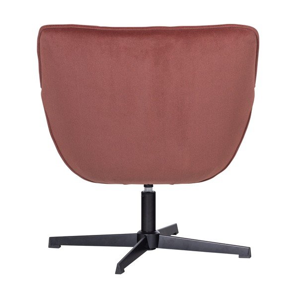 Obrotowy aksamitny fotel w kolorze terakoty Wibo – WOOOD-image-4