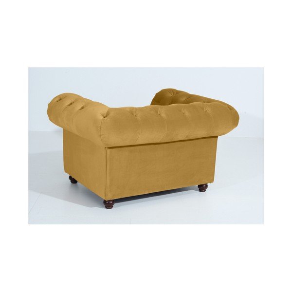 Żółty fotel Max Winzer Orleans Velvet-image-3