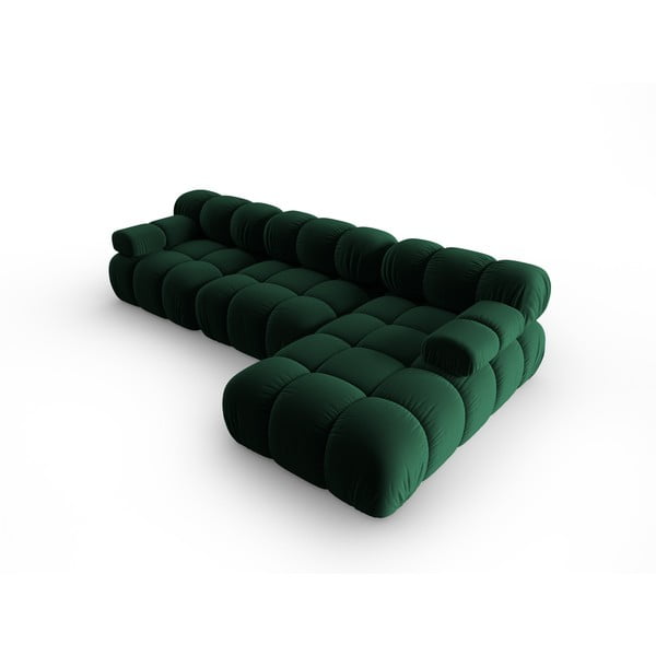 Zielona aksamitna sofa 285 cm Bellis – Micadoni Home-image-4