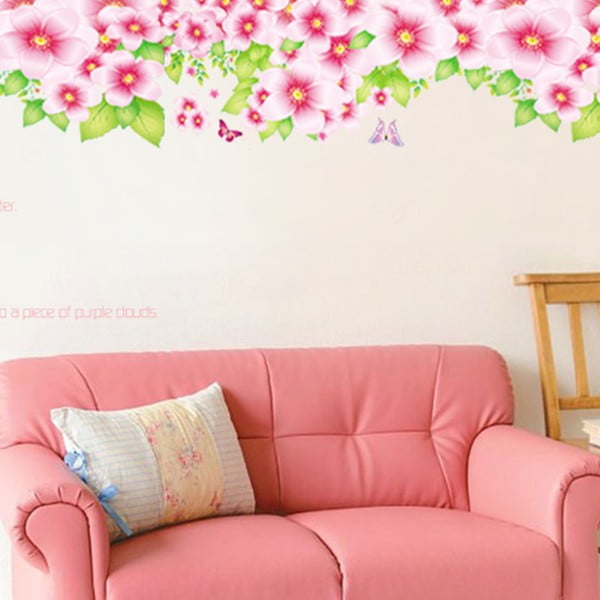 Naklejka Ambiance Hedge And Pink Flowers