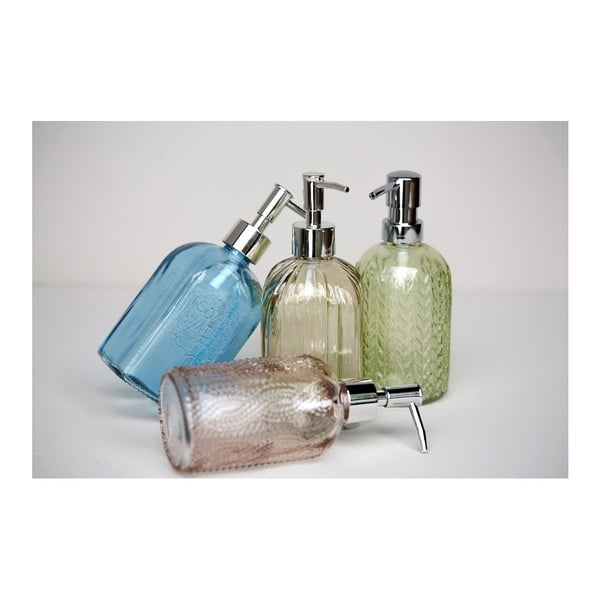 Niebieski szklany dozownik do mydła Wenko Vetro-image-3