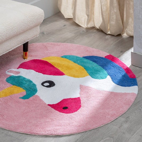 Bawełniany dywan dziecięcy ø 100 cm Unicorn – Ixia-image-1