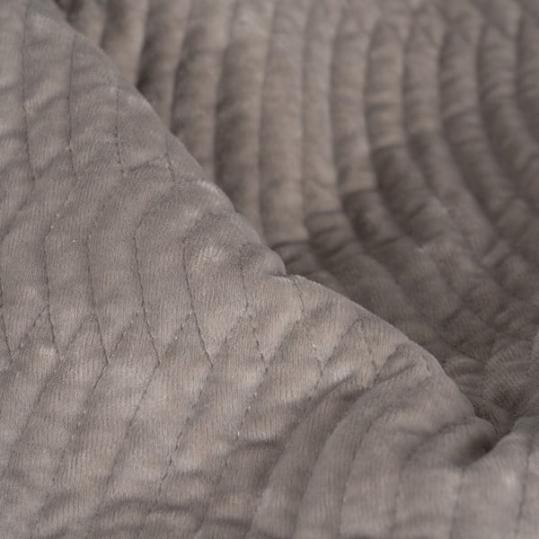 Szara aksamitna narzuta pikowana 230x260 cm – Ixia-image-2