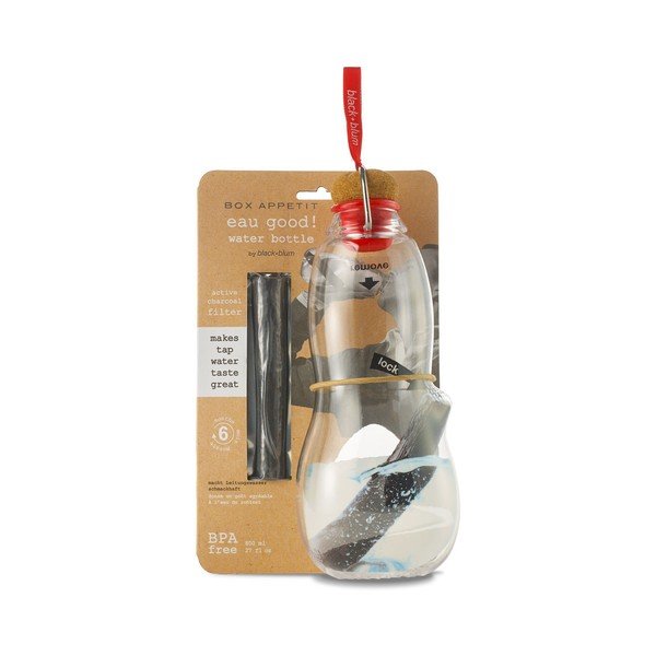 Czerwona butelka filtrująca z aktywnym węglem Black + Blum Eau Good, 800 ml-image-1