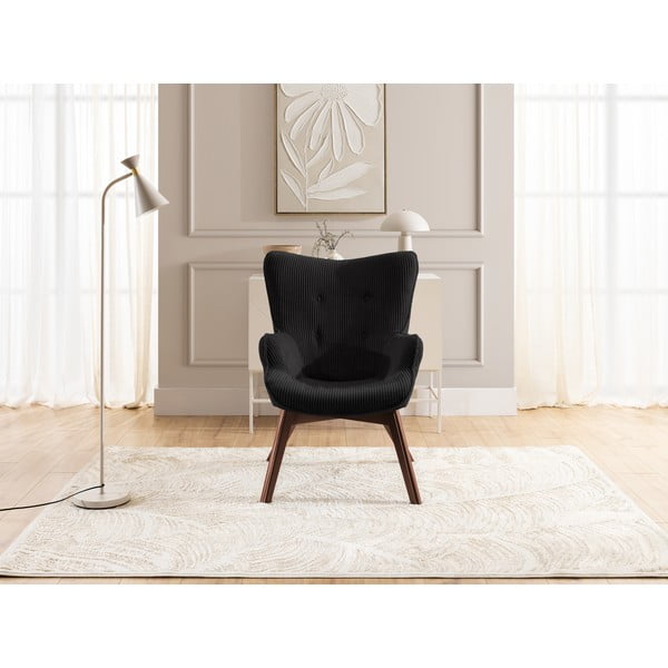 Czarny sztruksowy fotel Niko – Ropez-image-1