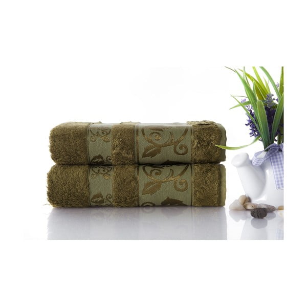 Zestaw 2 ręczników Bamboo Green, 50x90 cm