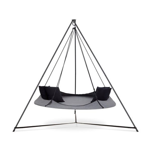 Szara huśtawka ogrodowa ze stojakiem –  Hangout Pod-image-1
