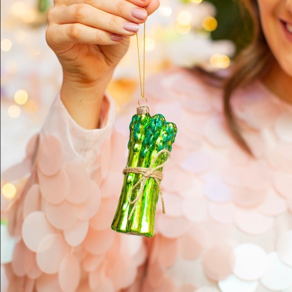 Szklana bombka choinkowa Asparagus – Sass & Belle-image-1