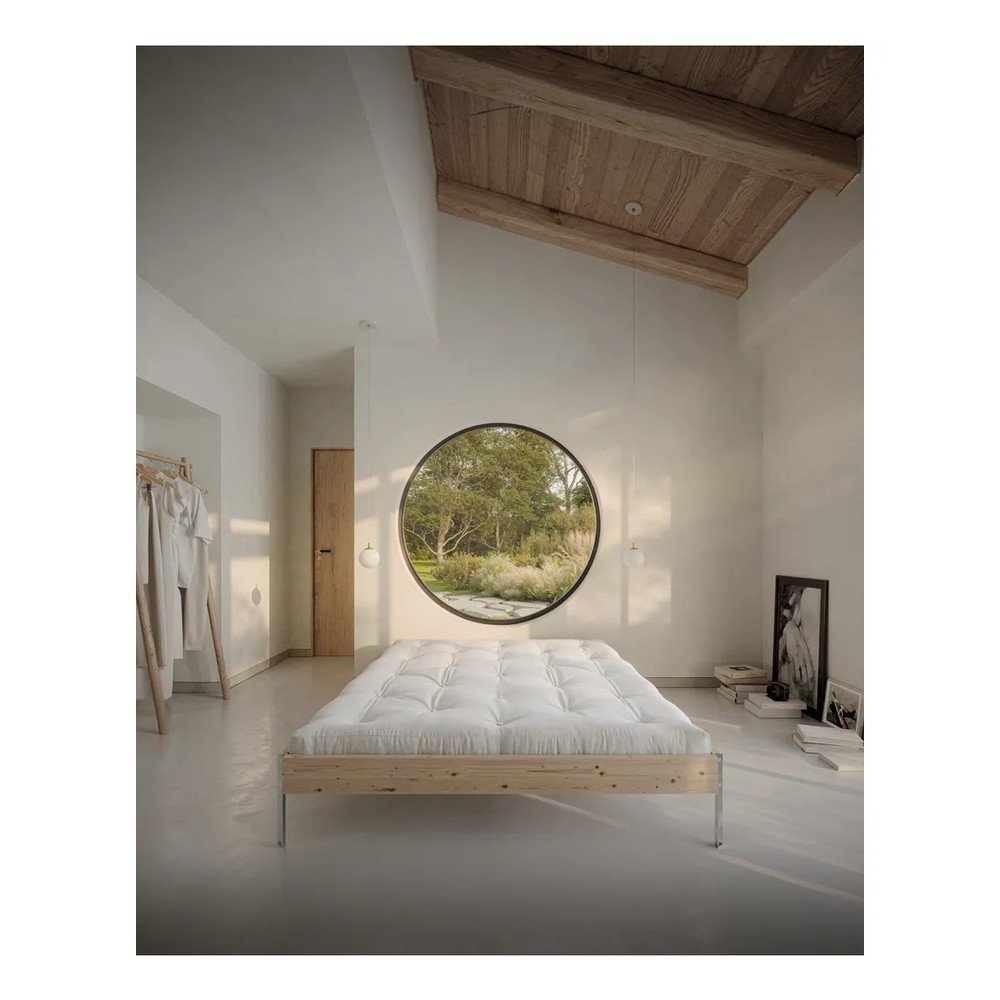 Łóżko dwuosobowe z litego drewna sosnowego bez zagłówka ze stelażem 160x200 cm w naturalnym kolorze Core – Karup Design (zdjęcie 4)