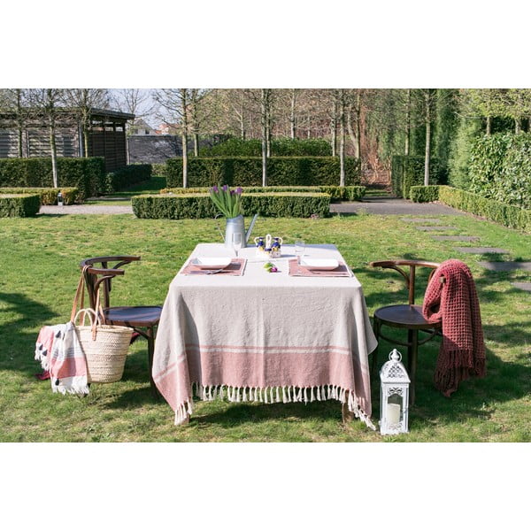 Beżowo-czarny bawełniany obrus Tiseco Home Studio, 250x150 cm-image-2