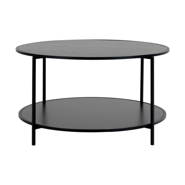 Czarny okrągły stolik z czarnym blatem ø 80 cm Vita – House Nordic-image-3