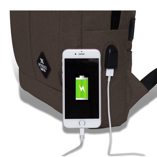 Ciemnobrązowy plecak z portem USB My Valice GALAXY Smart Bag-image-2