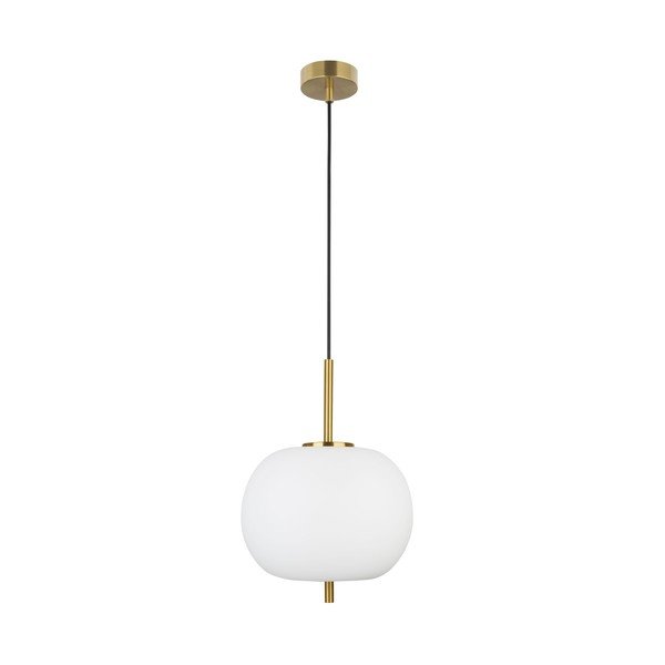 Biała/w kolorze mosiądzu szklana lampa wisząca ø 30 cm Lato – Nova Luce