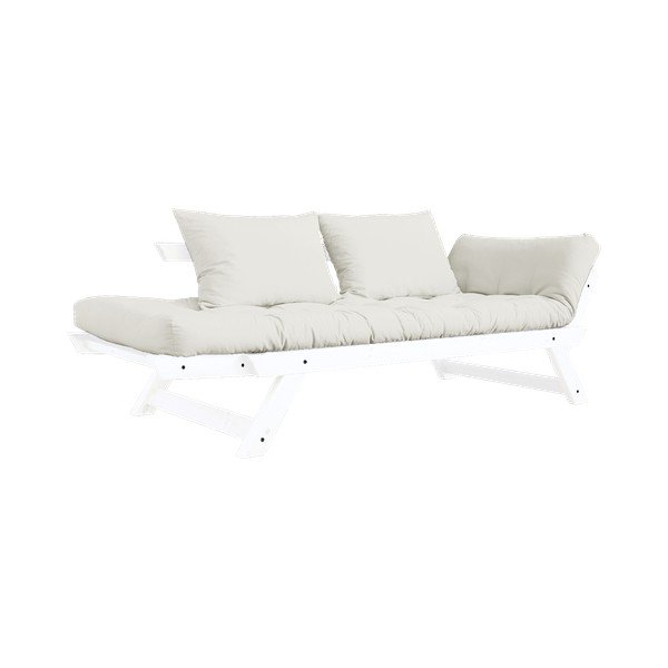 Sofa rozkładana z jasnobeżowym pokryciem Karup Design Bebop White/Natural-image-4
