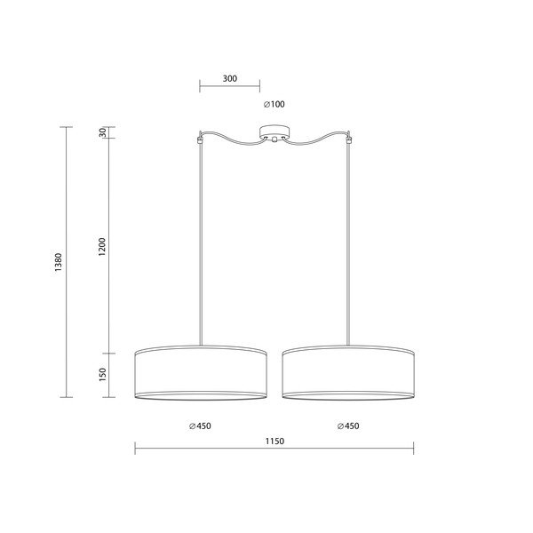 Brązowa podwójna lampa wisząca Sotto Luce Ocho XL, ⌀ 45 cm-image-2