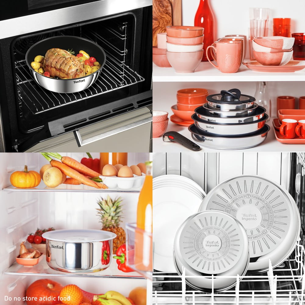 Patelnie zestaw 2 szt. z powłoką nieprzywierającą/z odpinaną rączką ze stali nierdzewnej ø 26 cm INGENIO Cook Eat L8813S75 – Tefal (zdjęcie 6)