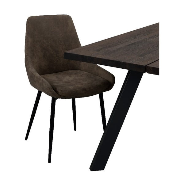 Brązowe tapicerowane krzesło do jadalni Rowico Sierra-image-3